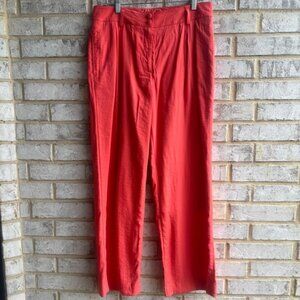 Madeleine High Waist Wide Leg Coral Orange Pants Women's Size 10